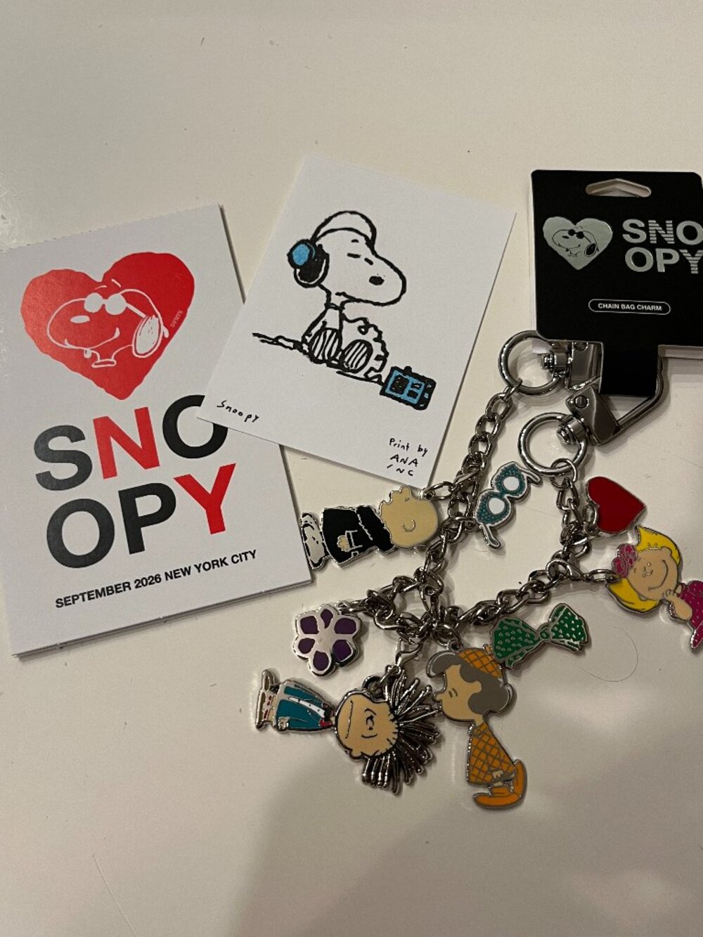 Snoopy in Style 2026 NYC Pop-Up Charm Bracelet  & 2 Prints